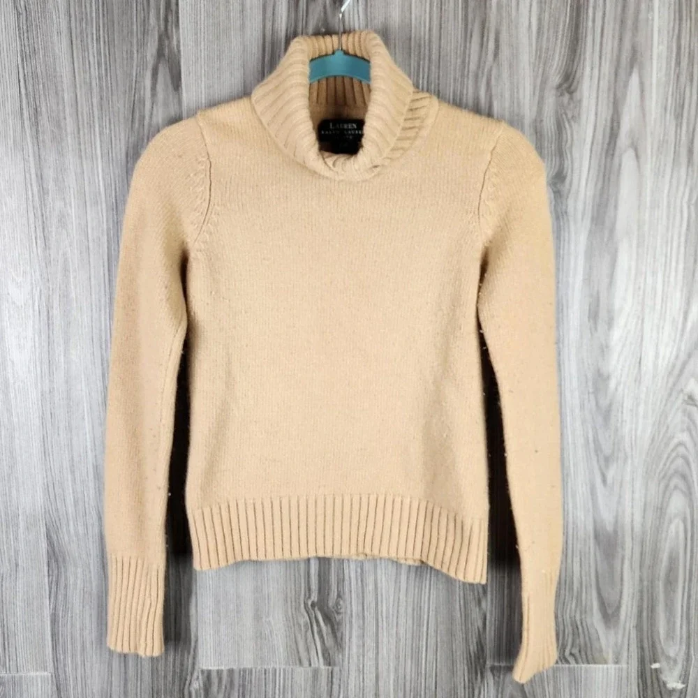 Vintage Ralph Lauren Angora Cashmere Soft Turtleneck Sweater Size P/P